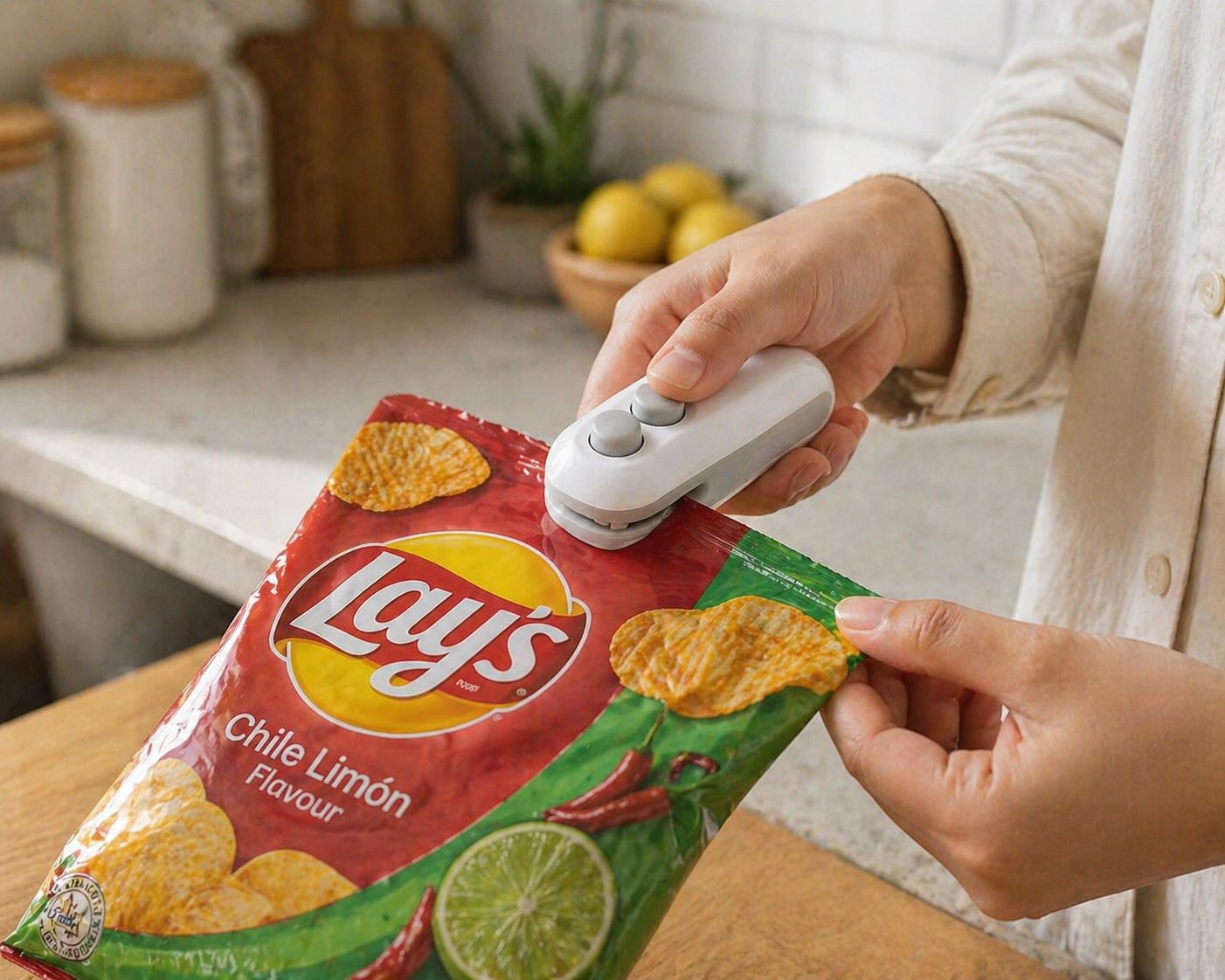 Zyropp Handheld Packet sealer - keep snacks fresh for days