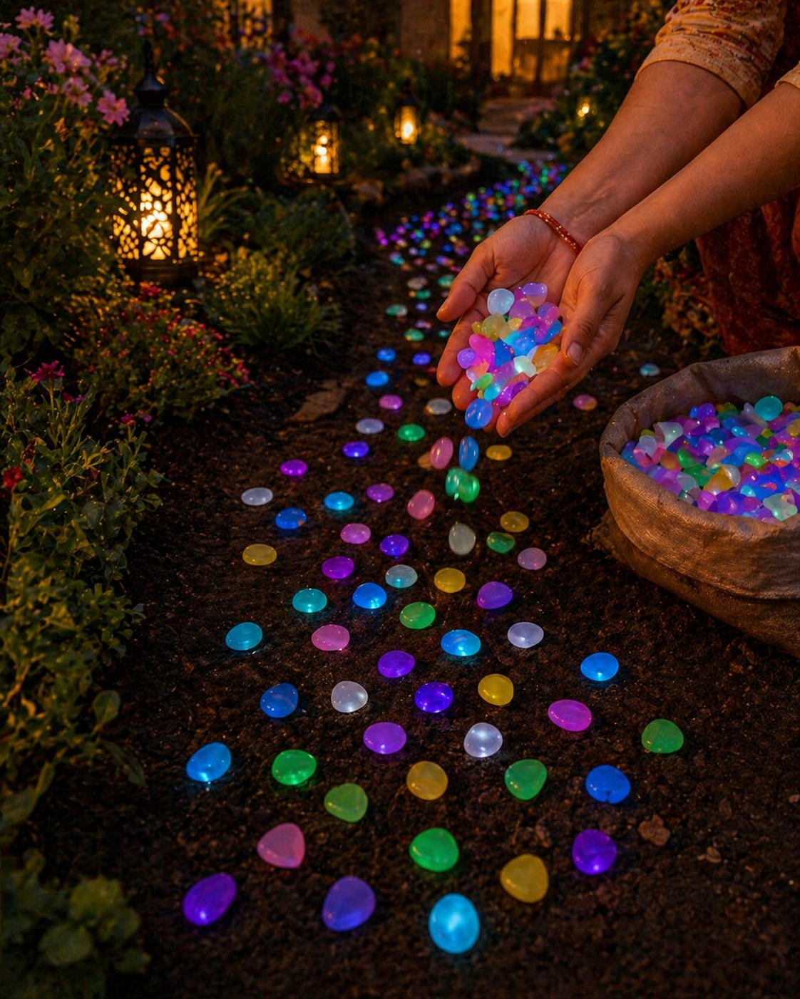 Zyropp Luminous Garden Stones — 100 Glow Pebbles That Light Up Your Garden Every Night, On Their Own