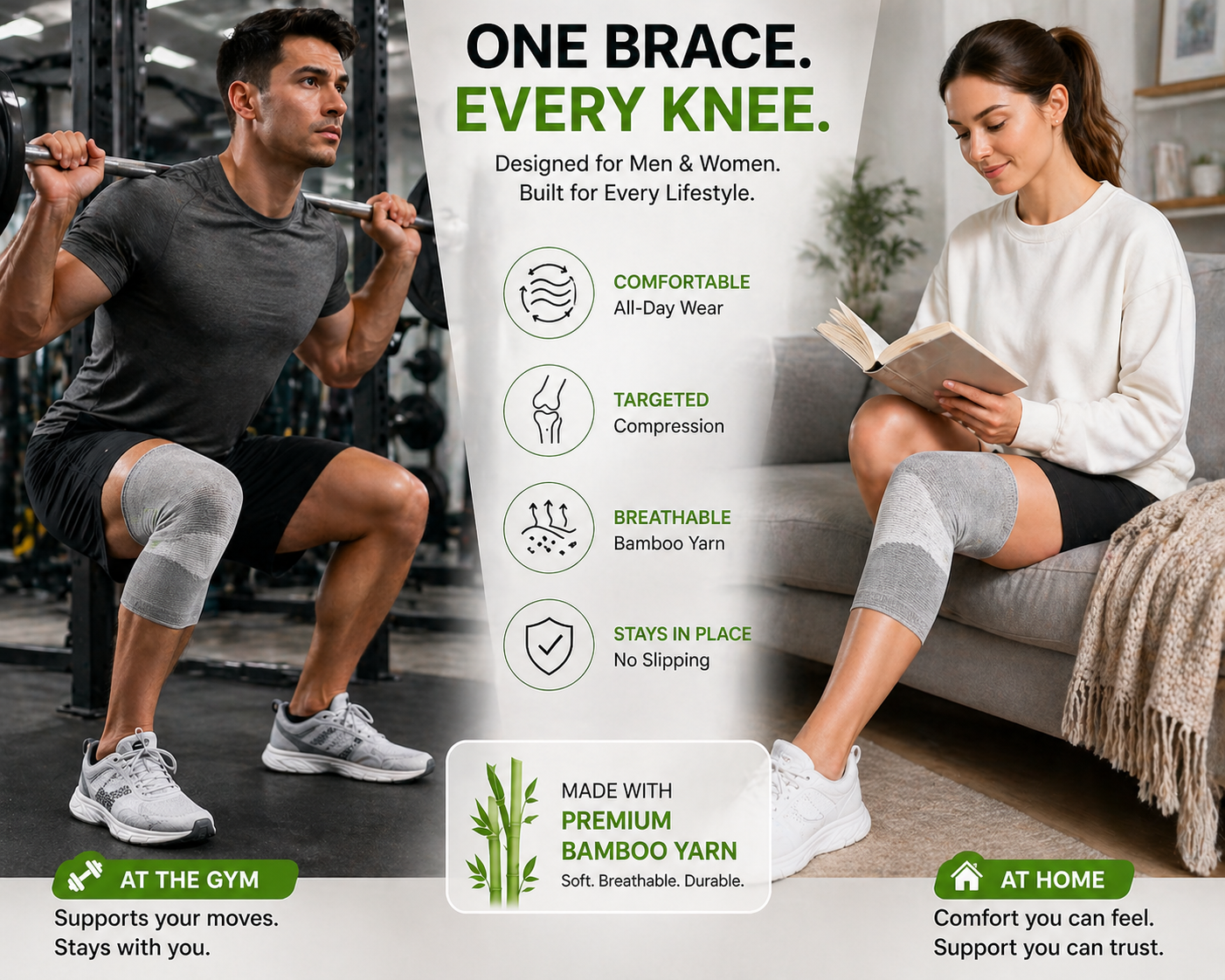 Zyropp Bamboo Knee Brace | Pain Relief for Arthritis & Sports | 40% Off + Free Shipping
