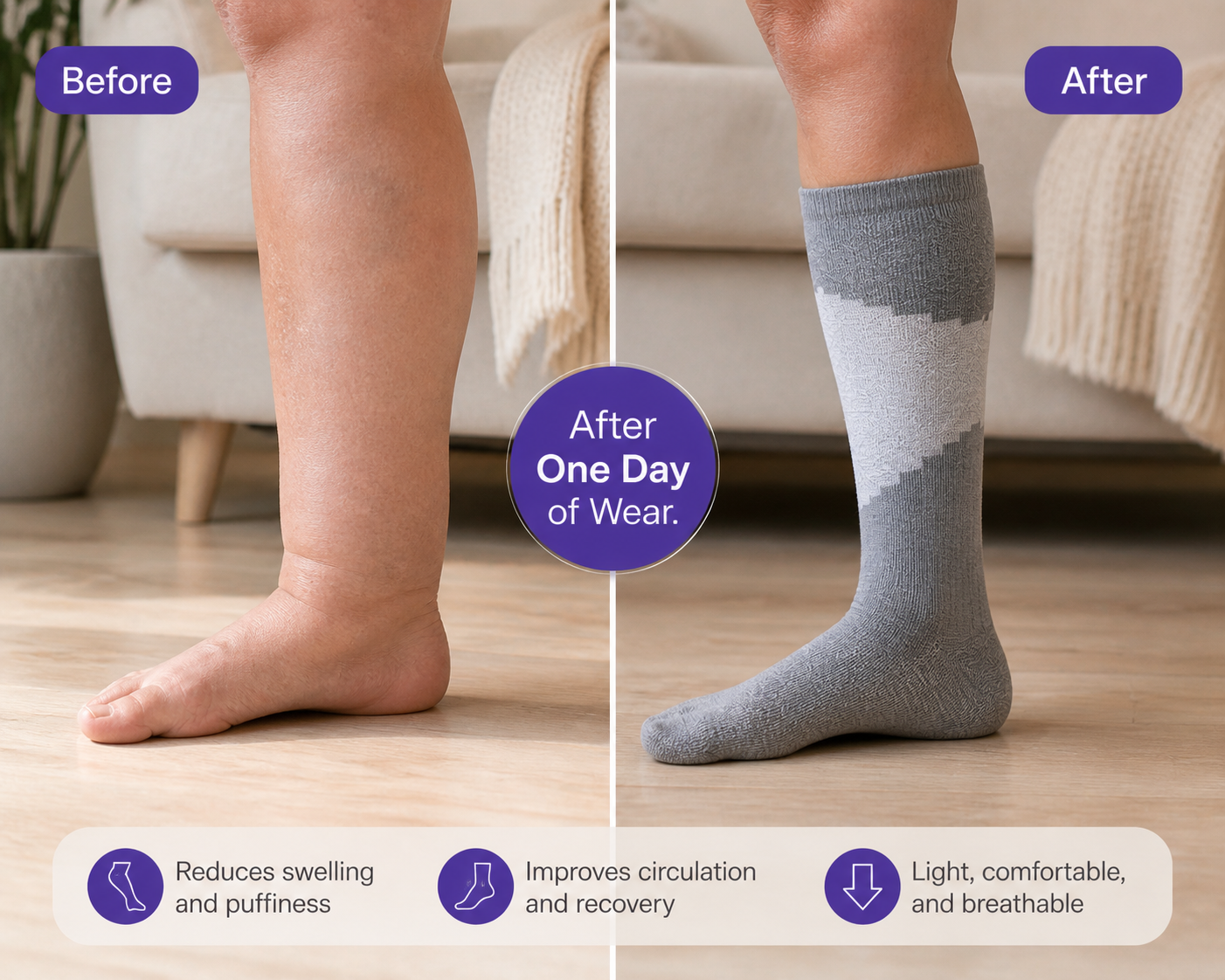 Zyropp Bamboo Compression Socks | Foot Pain Relief for Sports & Everyday Wear