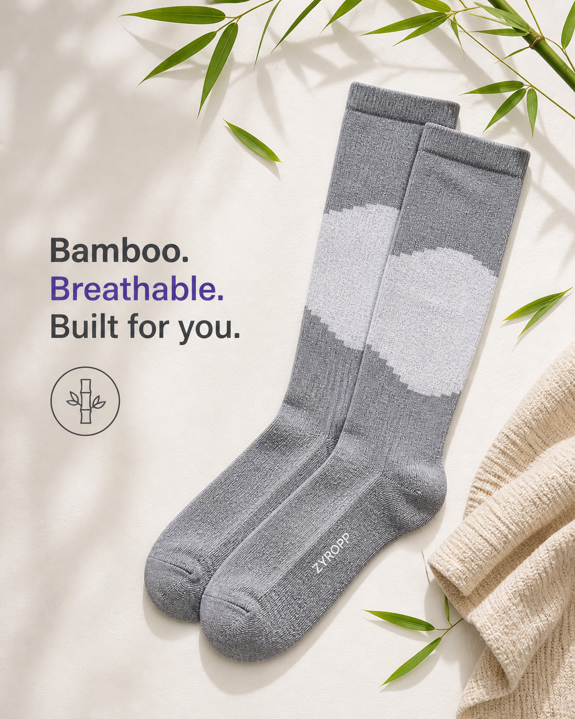 Zyropp Bamboo Compression Socks | Foot Pain Relief for Sports & Everyday Wear