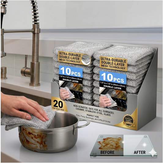 Zyropp Wire Wonder Scrub Cloth — Cuts Grease in Seconds | (Pack of 10)